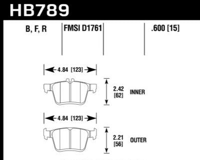Hawk Performance HP+ Street Brake Pads (Rear) - VW/Audi / Jetta / A3 | HB789N.600 - 0