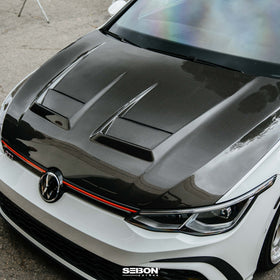 DV-style carbon fiber hood for 2022-2026 VW Golf MK8 - 0