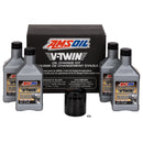 AMSOIL 20W-50 Synthetic V-Twin Oil Change Kit - 4 Quarts with Black Filter One-1