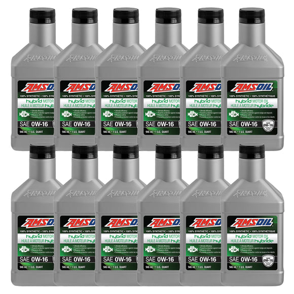 AMSOIL 0W-16 100% Synthetic Hybrid Motor Oil Case of 12