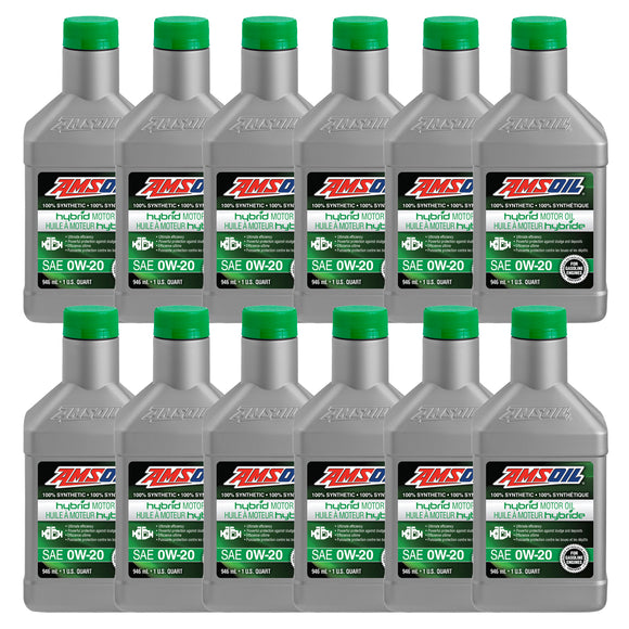 AMSOIL 0W-20 100% Synthetic Hybrid Motor Oil Case of 12
