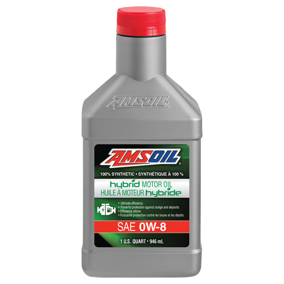 AMSOIL 0W-8 100% Synthetic Hybrid Motor Oil 946 ml Bottle