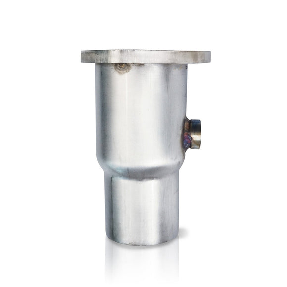 Stainless Works Collector Adapter 3-Bolt 3in OD Tubing 2-1/4in OD Outlet + O2 Bung