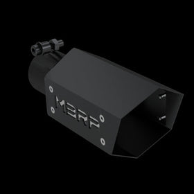 MBRP Universal 4in Hex Tip 2.5in Inlet 10in Length w/ Logo - Black Coated