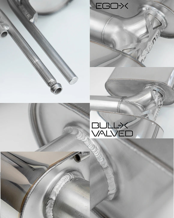 EGO-X/ Bull-X Valved Exhaust System 3" VW Golf 7 GTI/CS, Seat Leon 5F Cupra 265/280/290 (with ECE*)