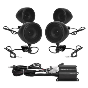 Boss Audio Systems Motorcycle Speaker Amplifier/ Bluetooth/ 3in Speakers 2 Pair- Black