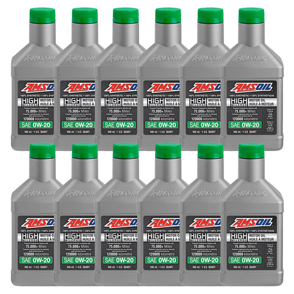 AMSOIL 0W-20 100% Synthetic High-Mileage Motor Oil Case of 12