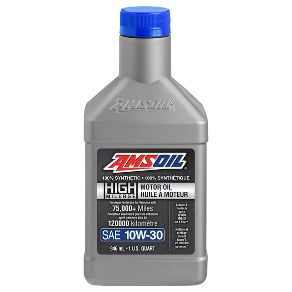 AMSOIL 10W-30 100% Synthetic High-Mileage Motor Oil 946 ml Bottle