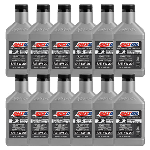 AMSOIL 5W-20 100% Synthetic High-Mileage Motor Oil Case of 12
