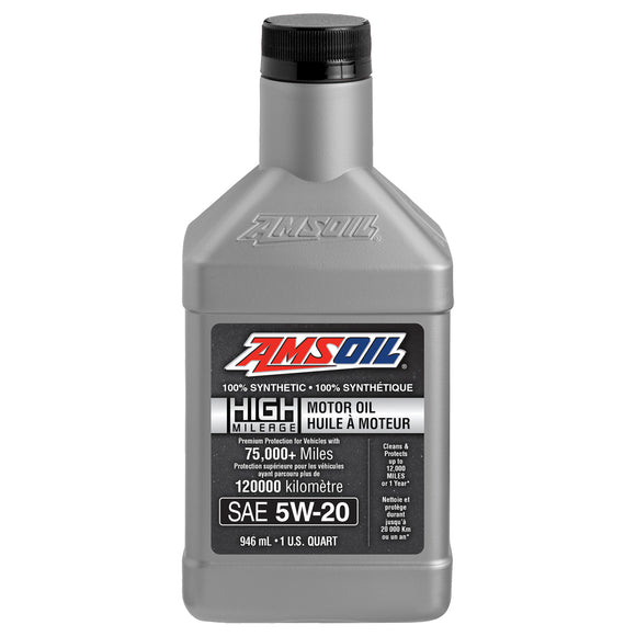 AMSOIL 5W-20 100% Synthetic High-Mileage Motor Oil 946 ml Bottle