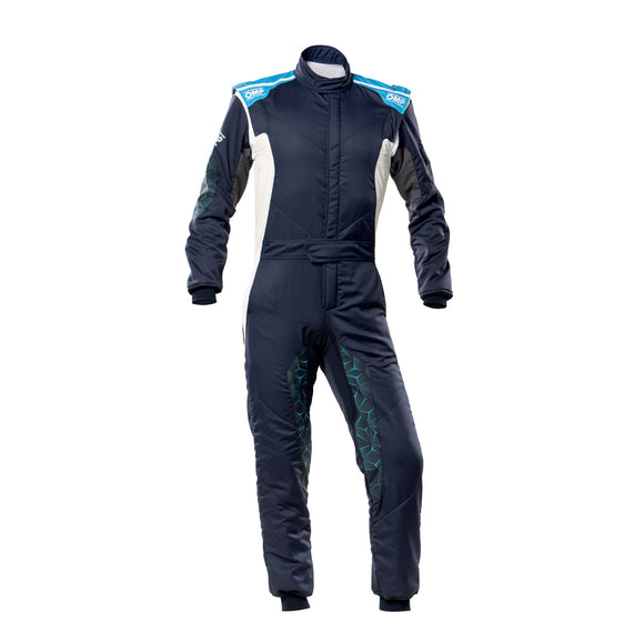 OMP Tecnica Hybrid Overall Fia 8856-2018 Navy Blue / Cyan Sz 62