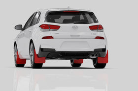 Rally Armor 19-21 Hyundai Elantra GT N Line/i30 Red UR Mud Flap w/Black Logo - 0