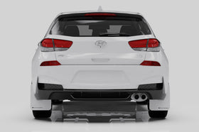 Rally Armor 19-21 Hyundai Elantra GT N Line/i30 White UR Mud Flap w/Black Logo - 0