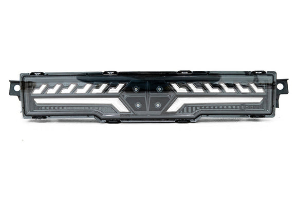 OLM V2 F1 Rear Fog Light (Clear Lens Black Base White Bar) - 2022 BRZ GR86