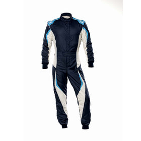 OMP TECNICA EVO OVERALL FIA 8856-2018 NAVY BLUE / GREY / CYAN SZ 58 FIA 8856-2018 + SFI