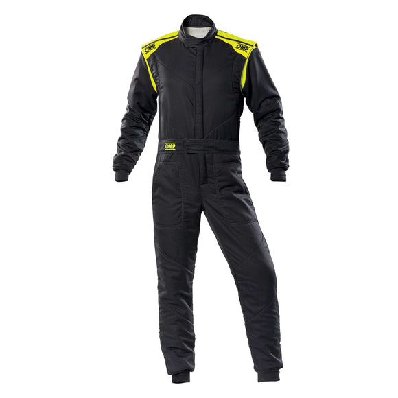 OMP FIRST-S OVERALL ANTHR F/YELLOW SIZE 64 FIA 8856-2018 + SFI