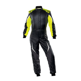OMP TECNICA EVO SUIT BLACK/YELLOW SIZE 52 FIA 8856-2018 + SFI