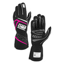 OMP FIRST GLOVES FIA 8856-2018 MY2025 BLACK / FUCHSIA SZ S-1