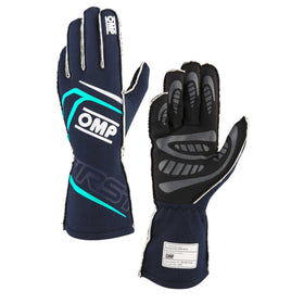 OMP FIRST GLOVES FIA 8856-2018 MY2025 NAVY BLUE / TIFFANY SZ L