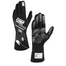 OMP SPORT GLOVES FIA 8856-2018 MY2025 BLACK / WHITE SZ XS-1