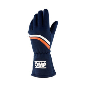 OMP DIJON GLOVES FIA 8856-2018 my2025 NAVY BLUE / FLUO ORANGE SZ XL