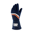 OMP DIJON GLOVES FIA 8856-2018 my2025 NAVY BLUE / FLUO ORANGE SZ S-1