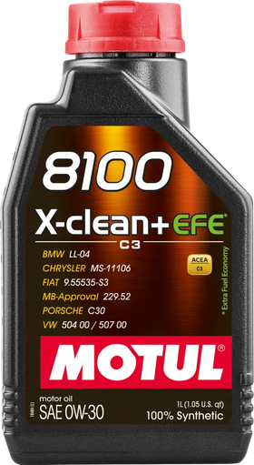 Motul 1L Synthetic Engine Oil 8100 X-Clean + EFE 0W30