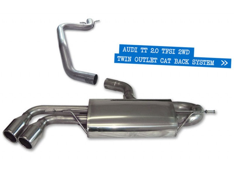 MILLTEK CAT-BACK AUDI TT MK2 2006 2011 TWIN - USES STANDARD REAR VALANCE