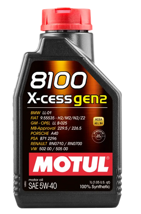 8100 X-CESS GEN2 5W-40 Engine Oil (1 Liter) - Motul 109774