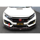 CARBON FIBER Wind Splitter With Rods Civic Type R W/ Factory airdam 2017-UP-2