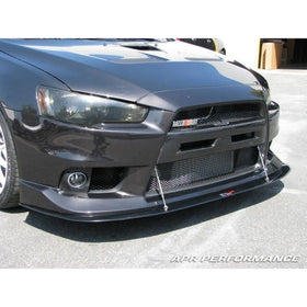 CARBON FIBER Wind Splitter With Rods Mitsubishi Evo 10 With Factory Aero Lip 200 - 0