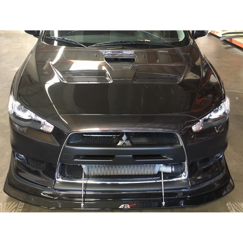 CARBON FIBER Wind Splitter With Rods Evo 10 W/ APR Lip 2008-16 - 0