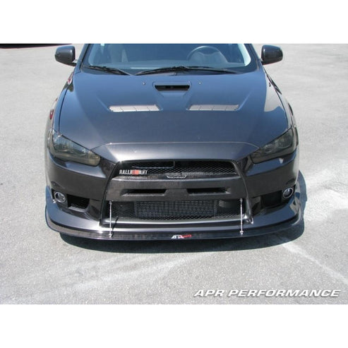 CARBON FIBER Wind Splitter With Rods Mitsubishi Evo 10 With Factory Aero Lip 200