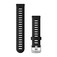 Garmin Quick Release Bands (18 mm). Black with Silver Hardware