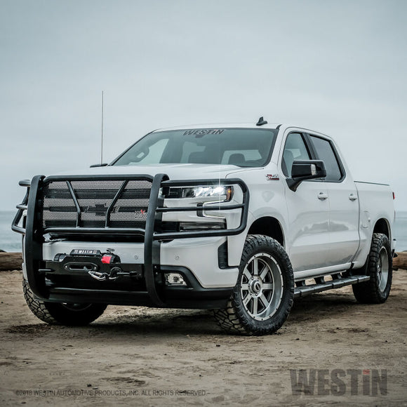 Westin 19-23 Chevrolet Silverado 1500 HDX Winch Mount Modular Grille Guard  - Blac