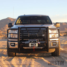 Westin 19-22 Dodge Ram 2500/3500 HDX Winch Mount Grille Guard & Winch Tray - Black