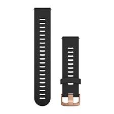 Garmin Quick Release Bands (20 mm). Black with Rose Gold Hardware