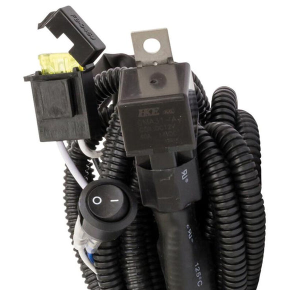 Westin 11ft Length 14 Ga Incl 15 Amp Fuse w/ Loom & Single Connector LED Wiring Harness - Black