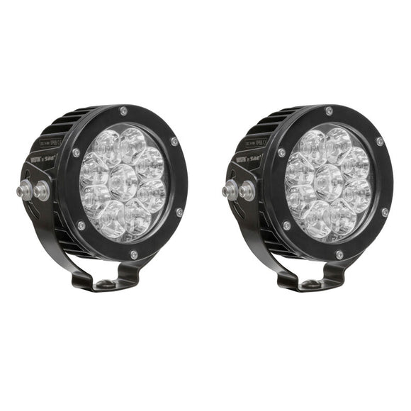 Westin Axis LED Auxiliary Light 4.75 inch Round Flood w/3W Osram (Set of 2) - Black