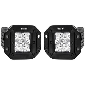 Westin FM4Q 3W Osram w/mounting hardware and pigtail connectors (set of 2) - Black