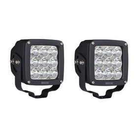 Westin Axis LED Auxiliary Light 4.5 inch x 4.5 inch Square Flood w/3W Osram (Set of 2) - Black
