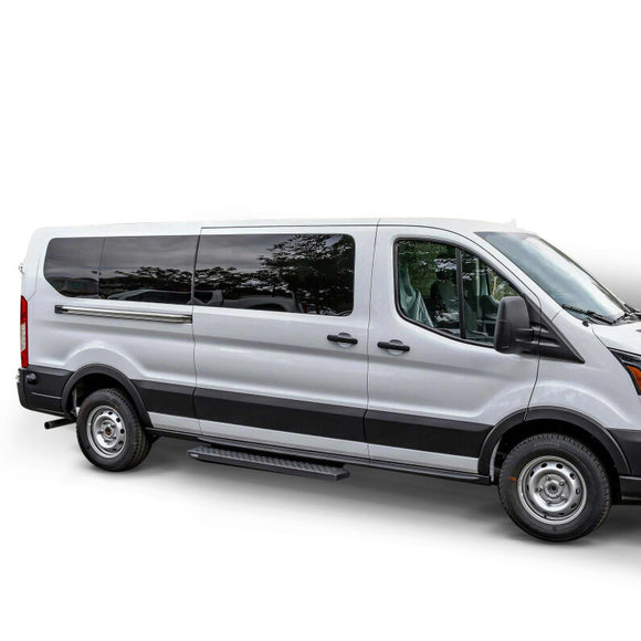 Westin Ford Transit Van 150/250/350 (Single 54in Pass Door) Grate Steps Running Boards - Tex. Blk