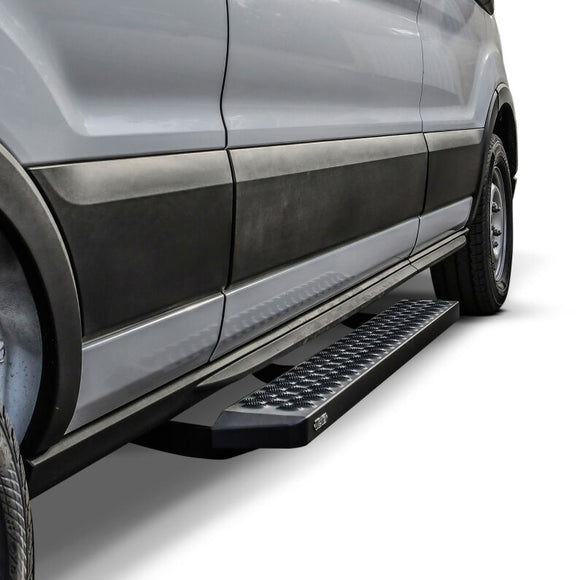Westin Ford Transit Van 150/250/350 (Single 54in Pass Door) Grate Steps Running Boards - Tex. Blk