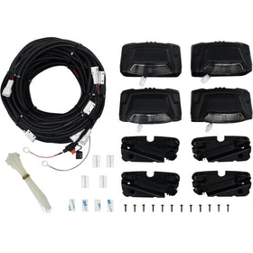 Westin R5 LED Light Kit - 4 End Caps Integrated LED Lights w/ Wiring Harness - Black - 0