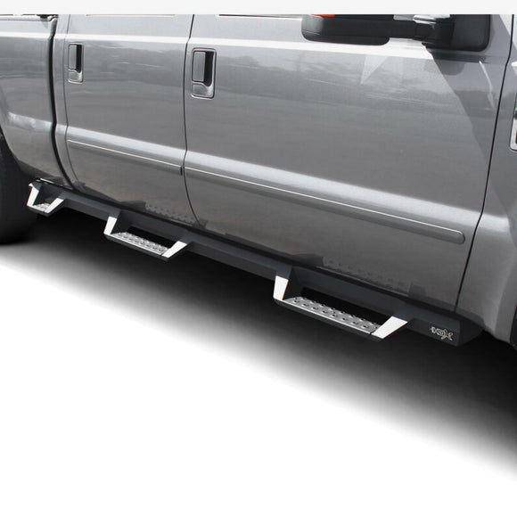 Westin 99-16 Ford F-250/350/450/550 CC (6.75ft Bed) HDX Drop Whl to Whl Nerf Step Bars - Text Blk