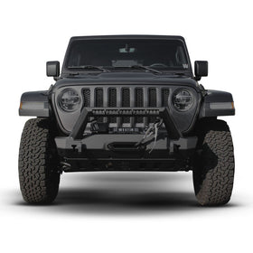 Westin 18-19 Jeep Wrangler JL Stubby Front Bumper - Textured Black - 0