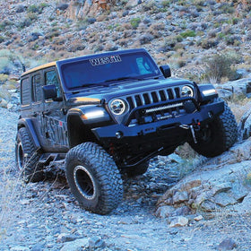 Westin 18-19 Jeep Wrangler JL WJ2 Full Width Front Bumper w/Bull Bar Textured Black - 0
