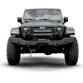Westin 18-20 Jeep Wrangler WJ2 Full Width Front Bumper w/LED Light Bar Mount Textured Black