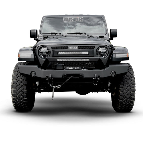 Westin 18-20 Jeep Wrangler WJ2 Full Width Front Bumper w/LED Light Bar Mount Textured Black