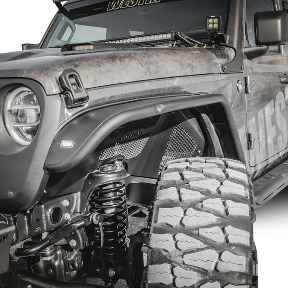 Westin 18-20 Jeep Wrangler JL / 20 Gladiator Tube Fenders - Front - Textured Black